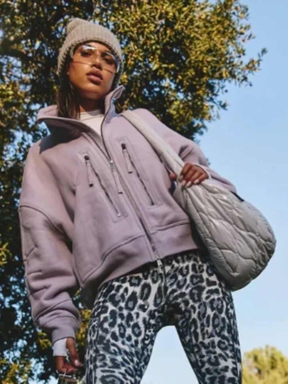 FP Movement Free People A Cut Above Zip Up Jacket Fleece Zipper Sporty Mauve
